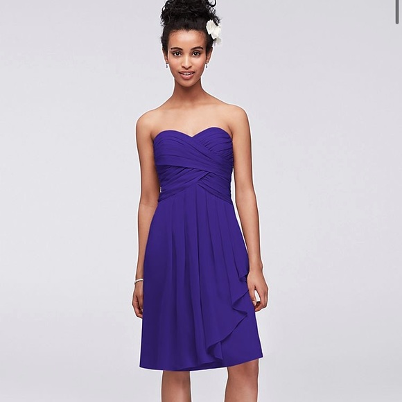 David's Bridal Dresses & Skirts - ❗️SALE ❗️ Purple Chiffon Bridesmaid Mini Dress